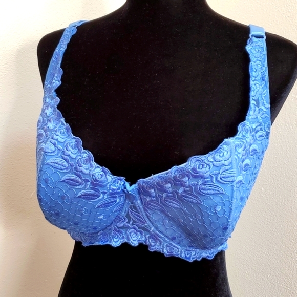Bra Set Size 40D Blue Lace By Delta Burke - Picture 9 of 15